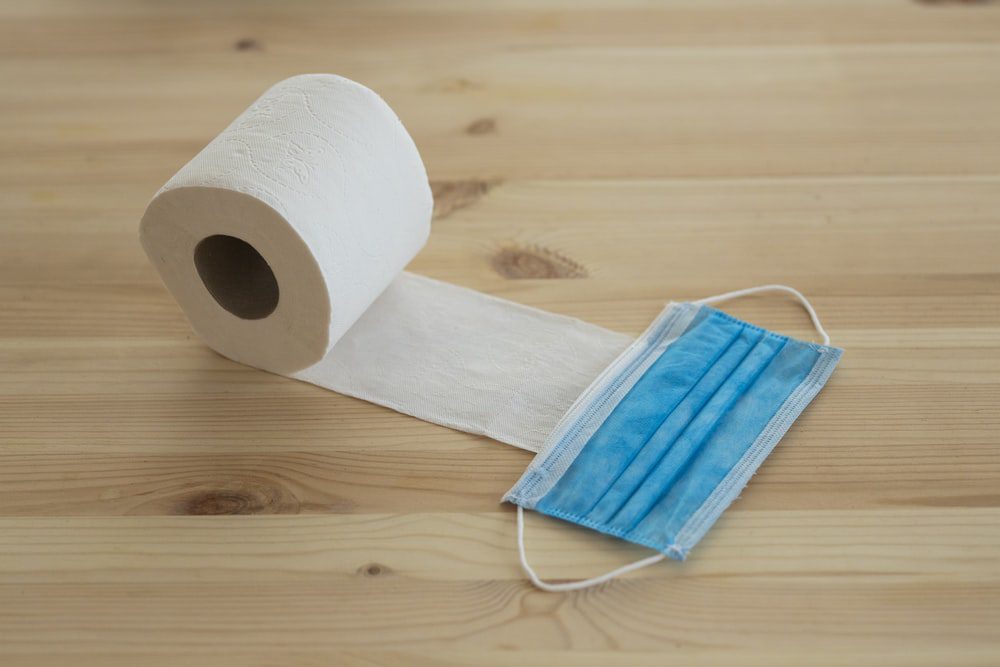 tissue with disposable facemask
